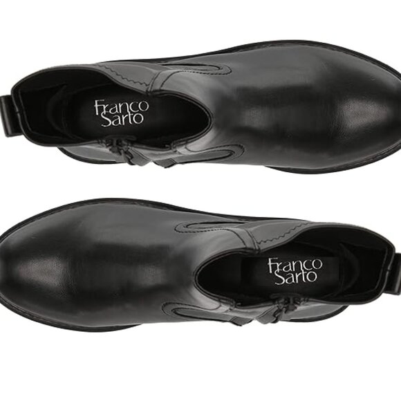 Franco Sarto Karbon Zipper Womens Black Pull On Ankle Boots Size 7 New in Box - Picture 5 of 5